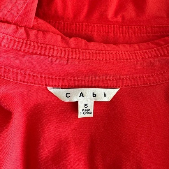 Cabi Taylor Button Down Ruffle Vintage Lobster Orange Red 727 Jacket Size Small - Picture 6 of 9